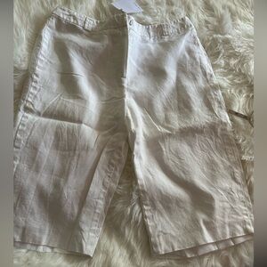 Talbots Irish linen slight stained white shorts 12petite